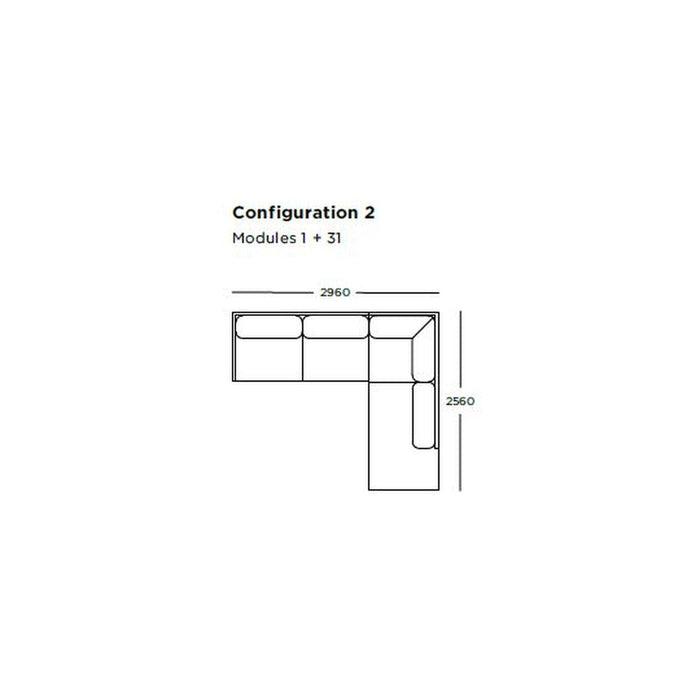 L-shaped sectional sofa design with clean lines and a modern aesthetic in neutral tones.