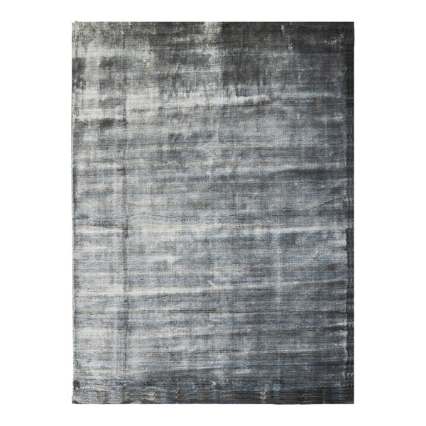 Gray textured area rug with a subtle pattern, featuring varying shades of light and dark gray.