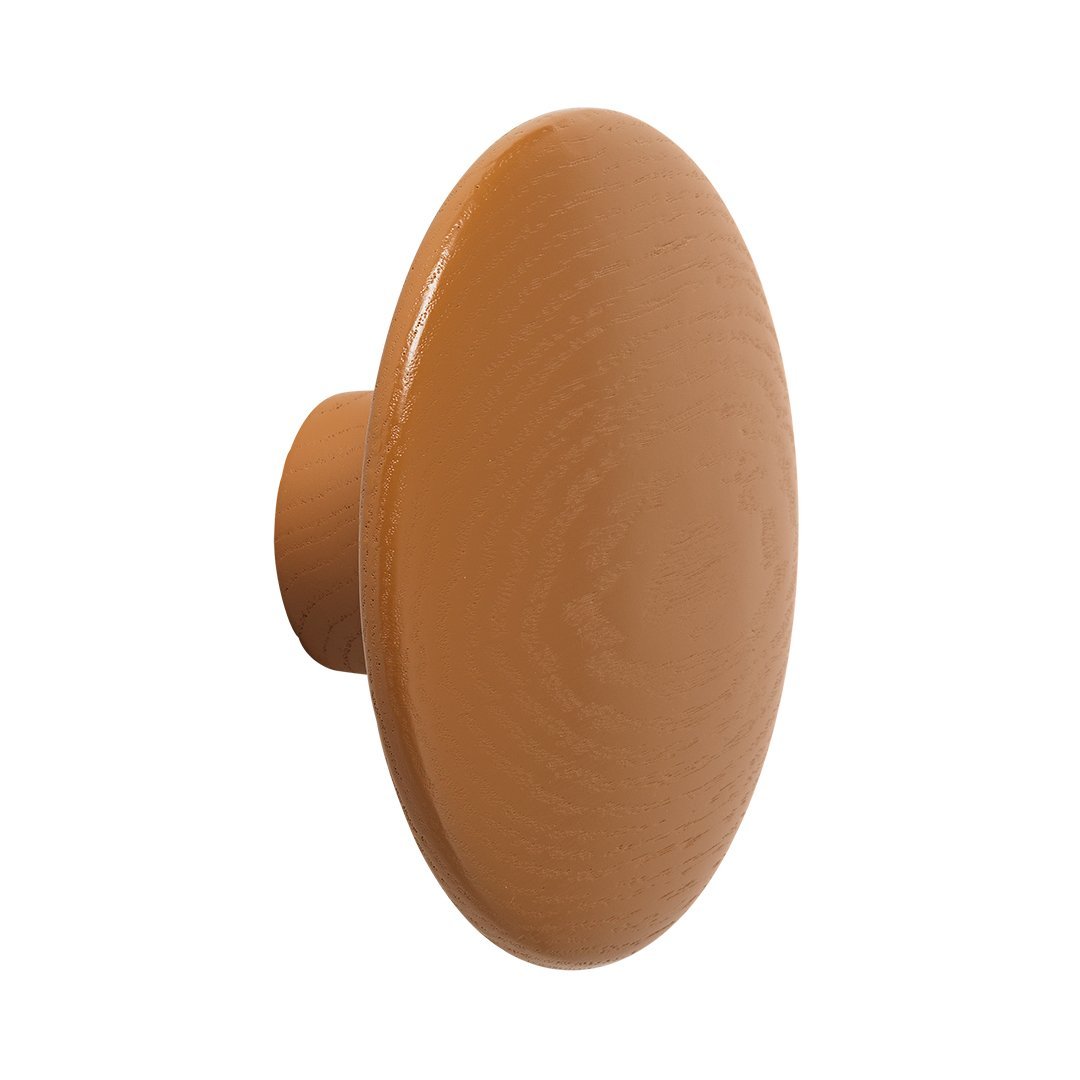 Oval cabinet knob in a warm terracotta hue with a smooth, glossy finish. Perfect for modern decor.