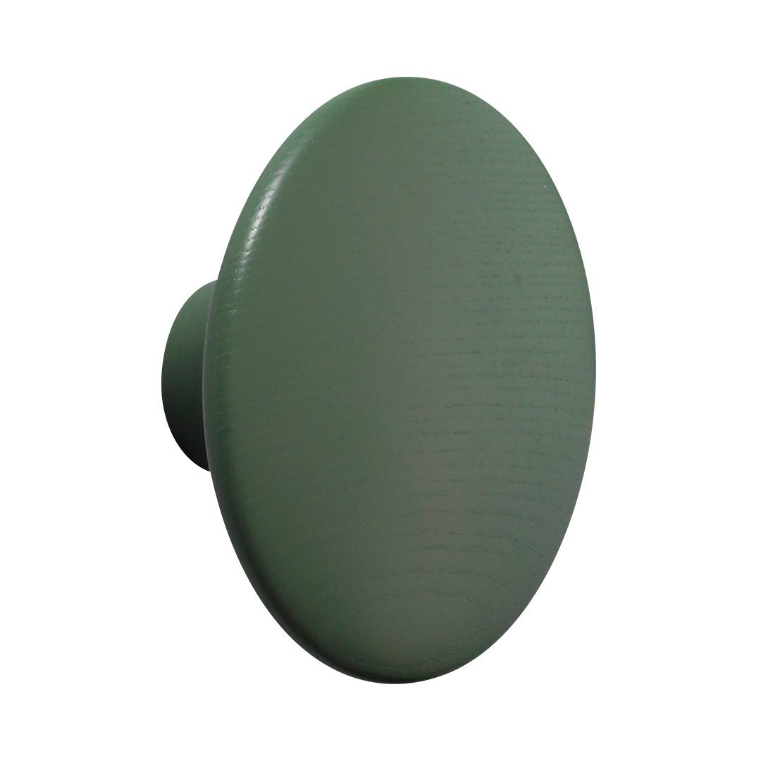 Round green knob with a smooth matte finish, perfect for modern home decor.
