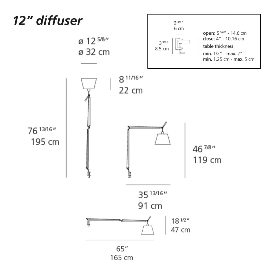 "Modern 12-inch diffuser lamp in sleek white with minimalist design and clean lines, perfect for any decor style."
