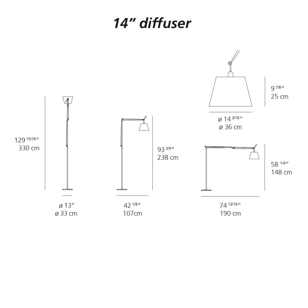 "Minimalist 14” diffuser lamp with sleek lines and a monochrome shade, perfect for modern decor."