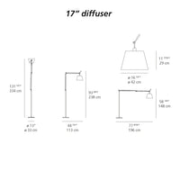"Elegant 17” diffuser lamp with sleek lines, modern design, and minimalist style in muted tones."