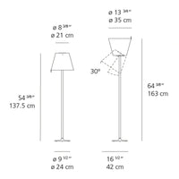 "Minimalist floor lamp design featuring a sleek silver base and a classic white lampshade."