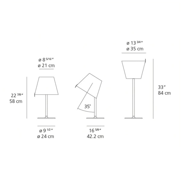 Modern lamp design featuring a sleek white shade and minimalist metallic base in a clean, angular pattern.