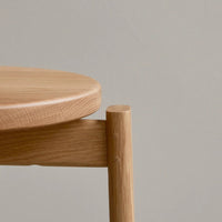 Natural light oak finish with smooth, rounded edges and minimalistic design. Simple, elegant wooden patterns.