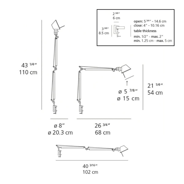 Adjustable lamp in sleek white finish with minimalistic design, featuring clean lines and no patterns.