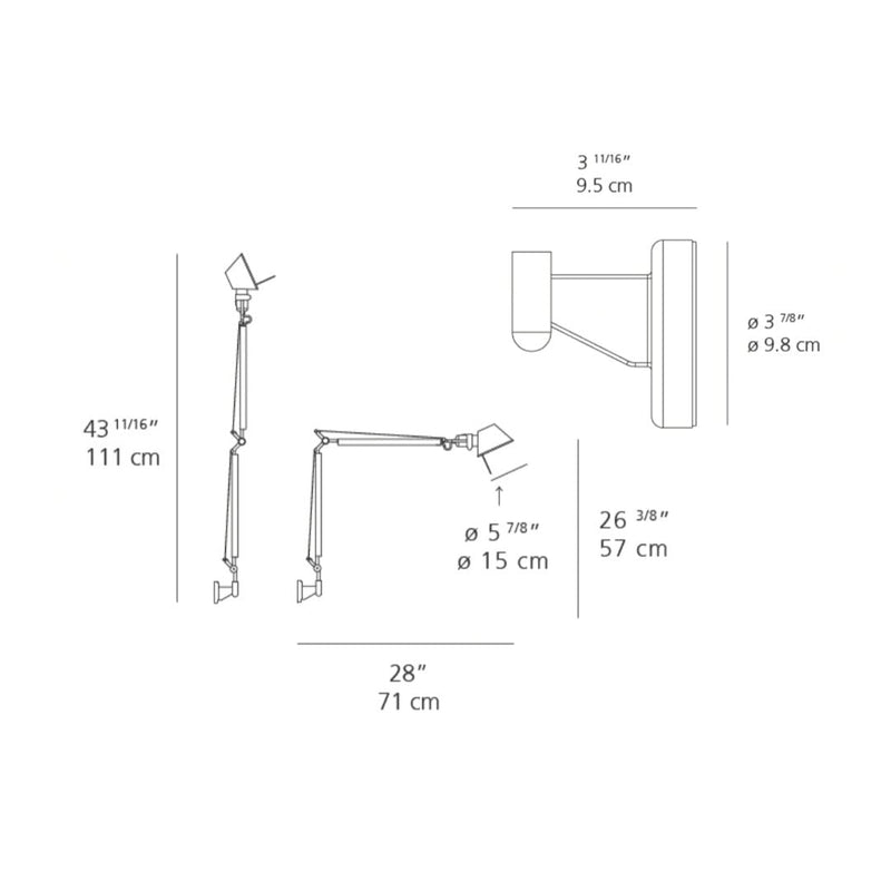 Wall-mounted lamp design with sleek metal arms in a modern finish, featuring a minimalist style and clean lines.