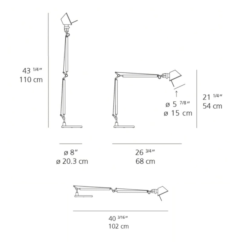 "Adjustable lamp with sleek silver finish and minimalist design, ideal for modern decor."