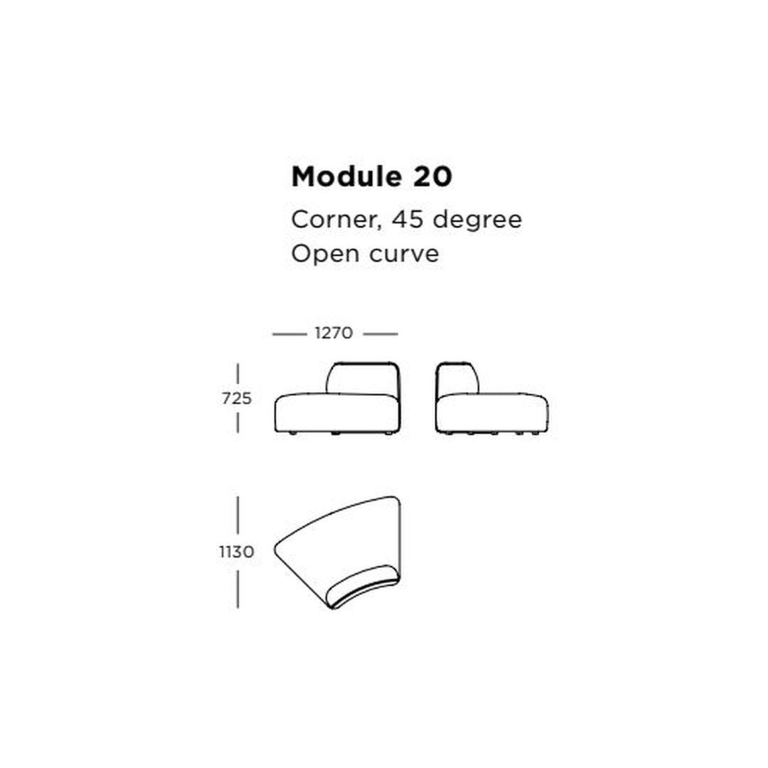 Corner sofa module design with smooth curves and a minimalist outline in neutral tones. Ideal for modern spaces.