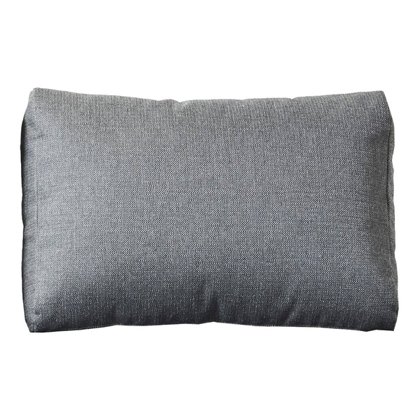 Gray textured pillow with a subtle heather pattern, perfect for modern decor.