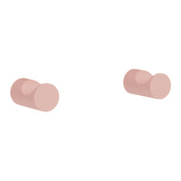 Soft pink cylindrical earrings with a smooth matte finish, perfect for a minimalist look.