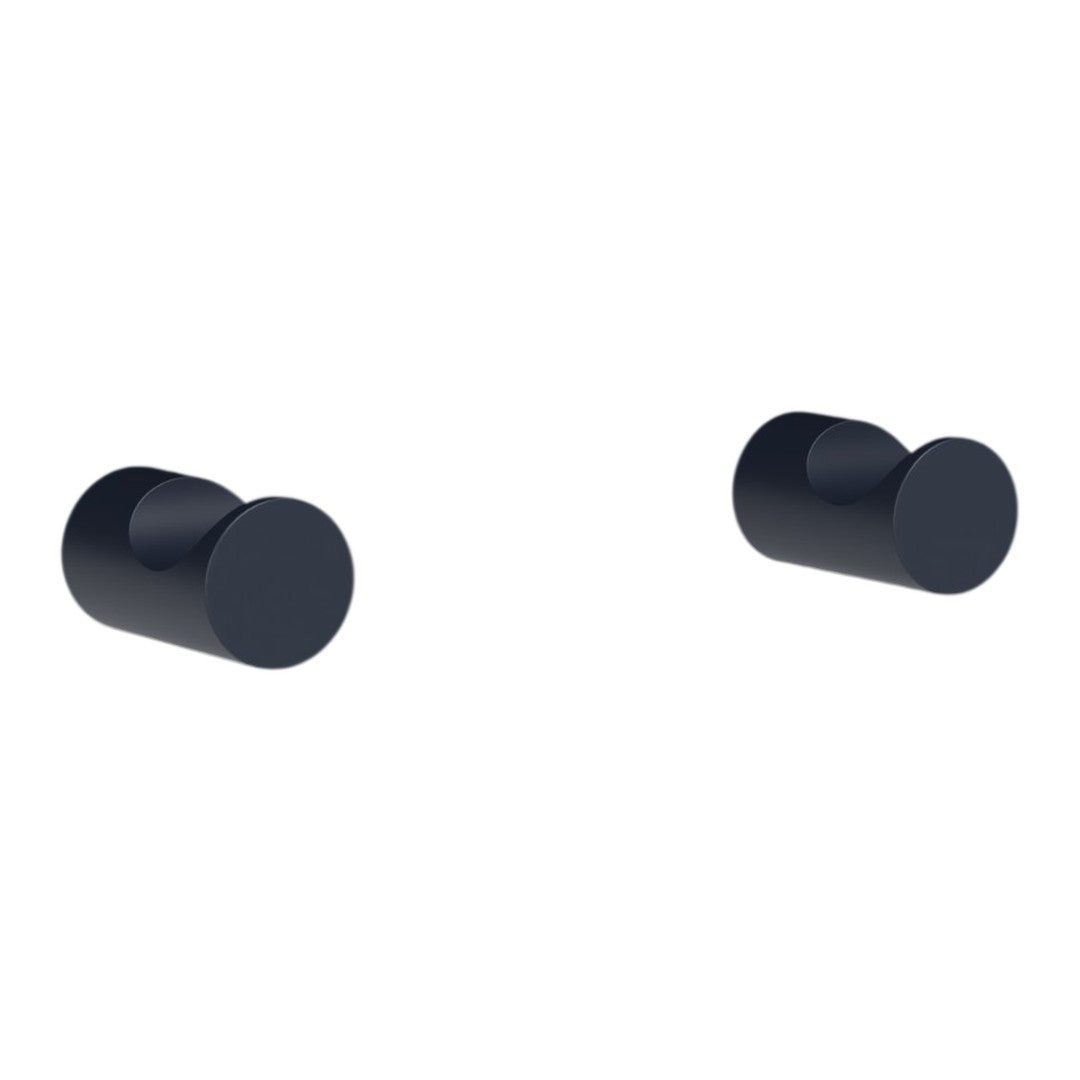 Matte black round wall hooks with a sleek, modern design, perfect for minimalistic decor.