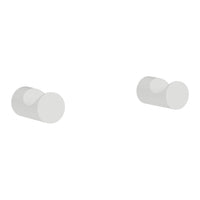 Minimalist white round wall hooks with a smooth matte finish for modern decor. Perfect for entryways or bathrooms.