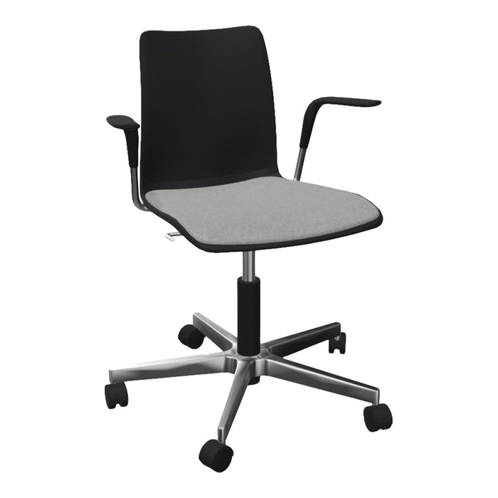 MOOD Learn Conference Armchair - Upholstered Seat - 5-Star Base w/ Casters