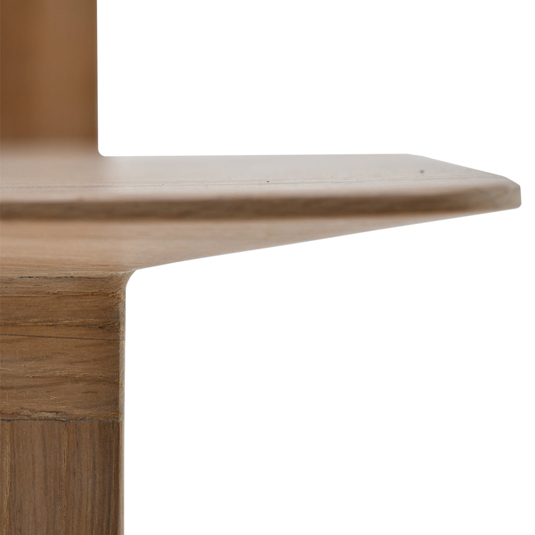 Natural wood finish with smooth, clean lines and a minimalistic design in light brown tones.