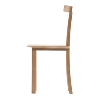 Light natural wood chair with a smooth, minimalist design and subtle grain pattern for a modern look.