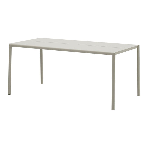 Light gray rectangular table with a simple, modern design and smooth surface, ideal for contemporary spaces.