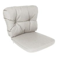 Light gray padded chair cushion with a tufted design, perfect for adding comfort and style to any space.