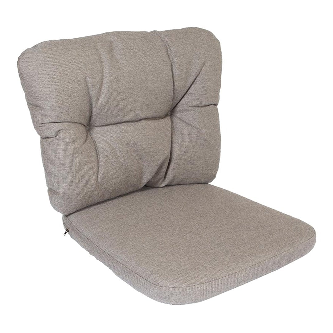 Gray tufted cushion with a soft texture, featuring a simple, modern design perfect for home decor.