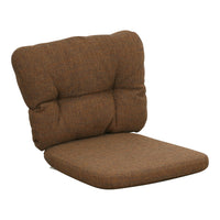 Brown upholstered floor cushion with tufted design, featuring a textured pattern for added comfort and style.