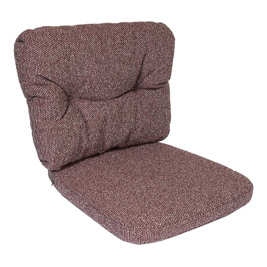 Textured burgundy cushion with subtle speckled pattern, featuring a backrest and seat for comfort.