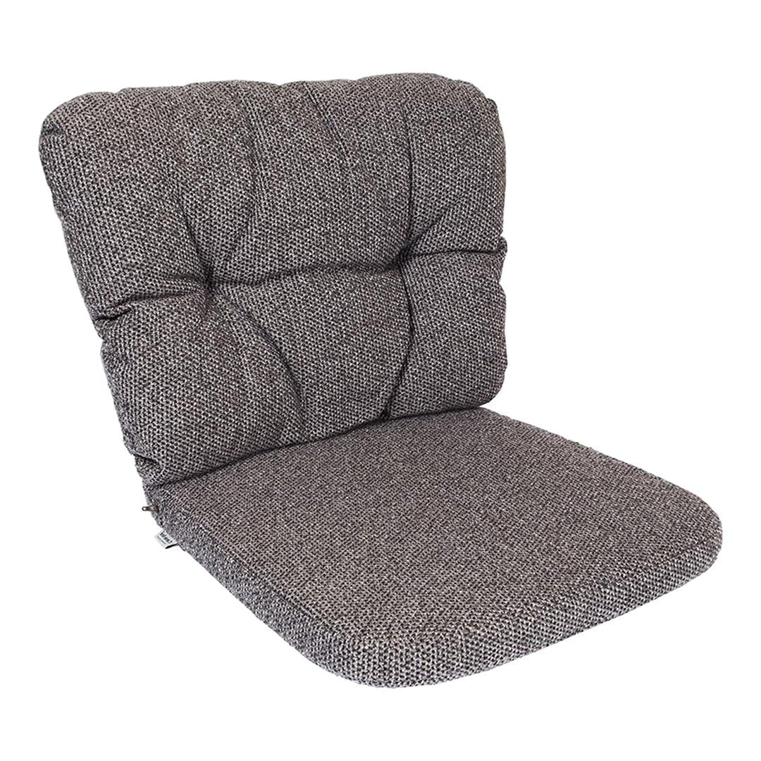 Gray tufted cushion with a textured, woven pattern, perfect for adding comfort to any seating area.