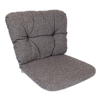 Gray tufted cushion with a textured, woven pattern, perfect for adding comfort to any seating area.