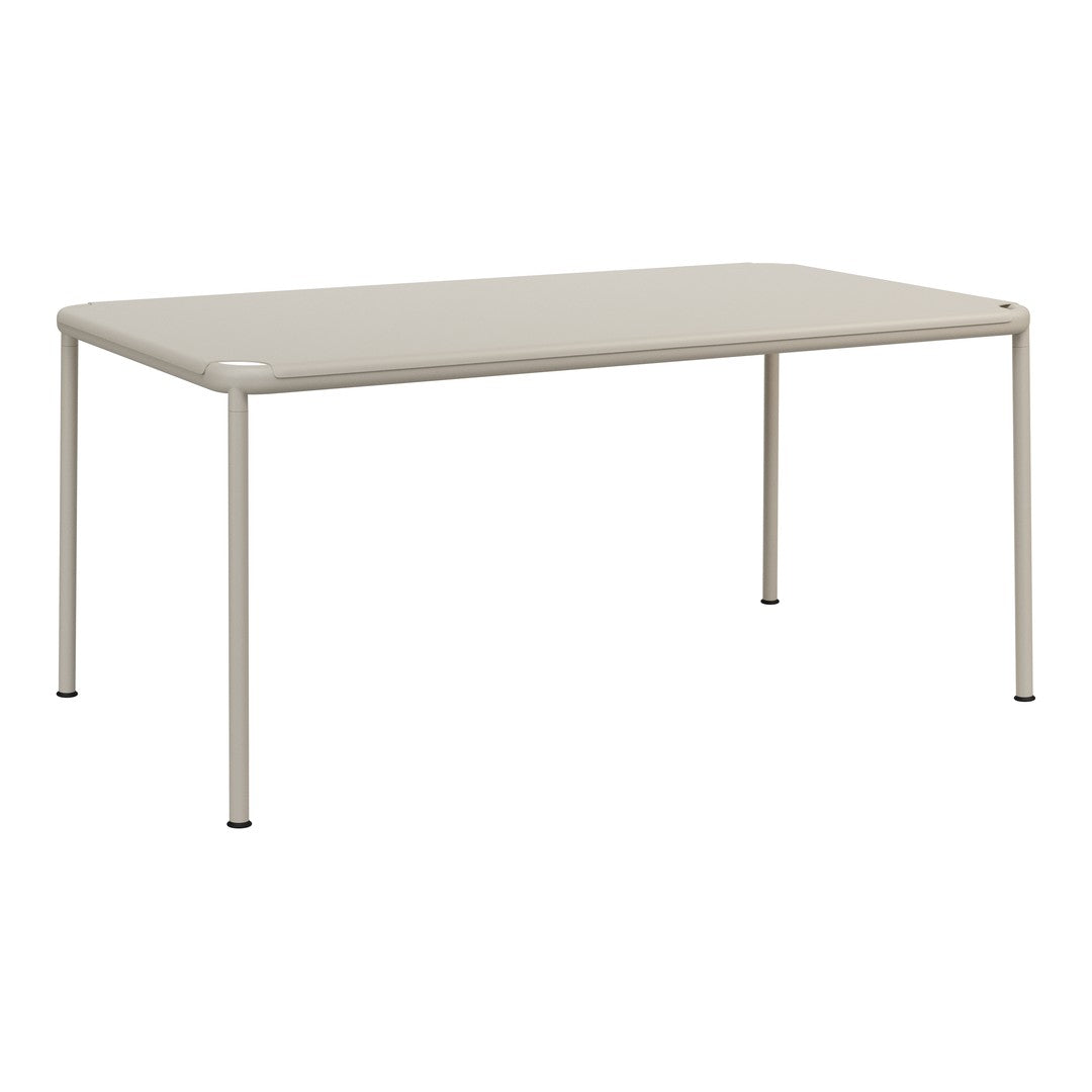 Light gray rectangular table with smooth edges and a minimalistic design, ideal for modern spaces.
