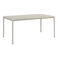 Light gray rectangular table with smooth edges and a minimalistic design, ideal for modern spaces.