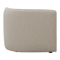 Beige textured fabric with a subtle pattern, modern curved design, perfect for contemporary decor.
