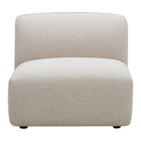 Beige textured armchair with a smooth, minimalist design and subtle patterns. Perfect for modern living spaces.