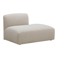 Beige lounge chair with a smooth, minimalist design and subtle texture, perfect for modern decor.
