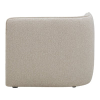 Beige textured fabric with a subtle pattern, featuring a smooth, rounded silhouette. Ideal for modern interiors.