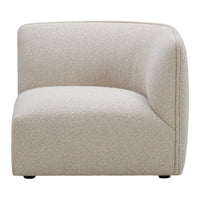Beige curved accent chair with a textured, subtle pattern for a modern, stylish look. Ideal for contemporary interiors.