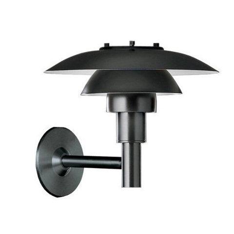 Sleek black wall lamp with a modern, layered dome design and a matte finish for a contemporary look.
