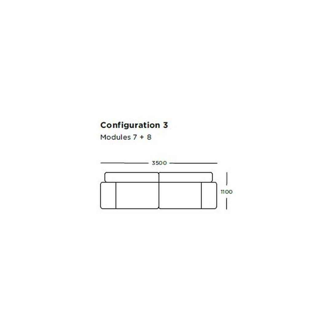 Modular sofa blueprint featuring a sleek, modern design with neutral tones and minimalistic lines.