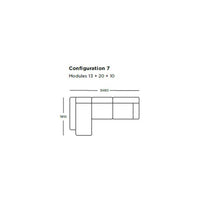 Modular sofa configuration in sleek gray with a minimalist design and clean lines. Ideal for modern spaces.