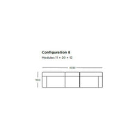"Illustration of modular sofa configuration featuring a simple design in neutral tones."