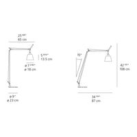 Modern adjustable lamp in sleek white with a minimalist silver metal finish and clean geometric design.