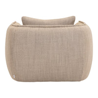 Beige textured cushion with subtle woven patterns and a soft, rounded design for a cozy look.