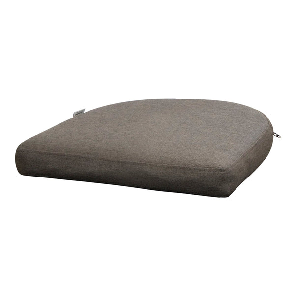 Gray upholstered cushion with a smooth, rounded shape and subtle texture for added comfort.