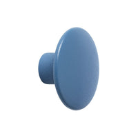 Round blue knob with a smooth, matte finish, perfect for modern home decor accents.