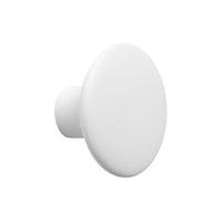 Sleek white round knob with a smooth finish, ideal for modern decor and minimalist designs.