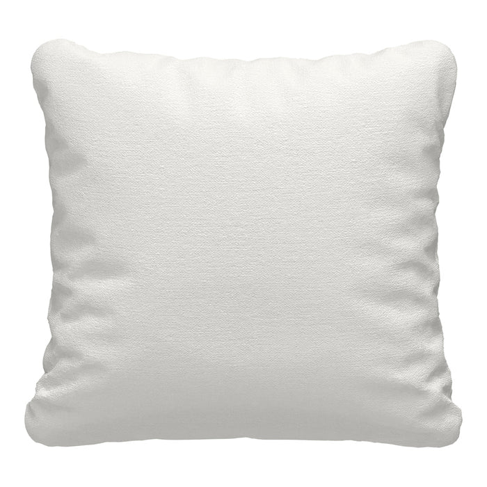 White, textured cushion with a fluffy finish, perfect for adding a clean touch to any decor.