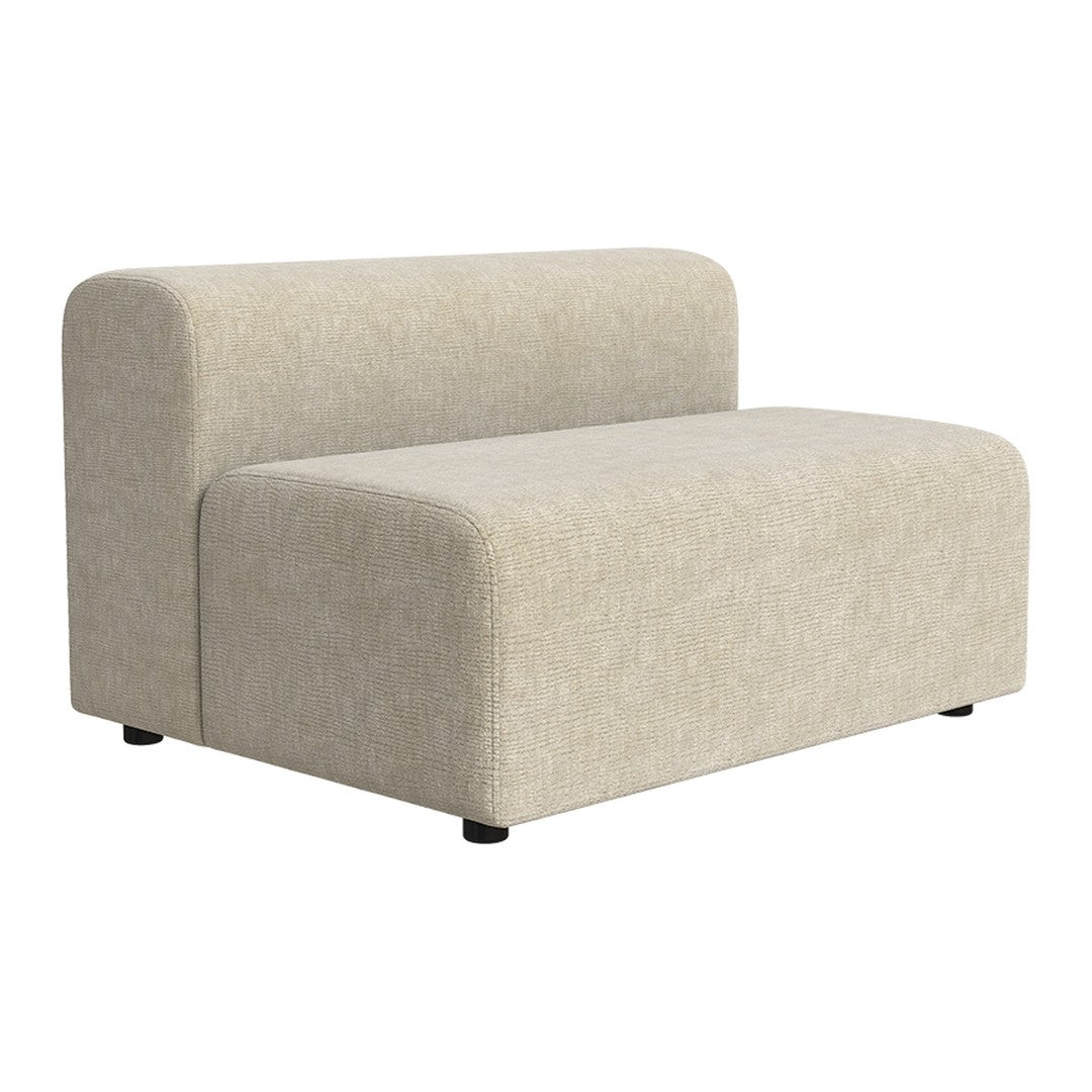 Beige modular sofa with a smooth, minimalist design and soft texture. Ideal for modern living spaces.