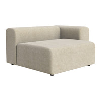 Beige modular sofa with a smooth, textured fabric and minimalistic design, perfect for modern decor.