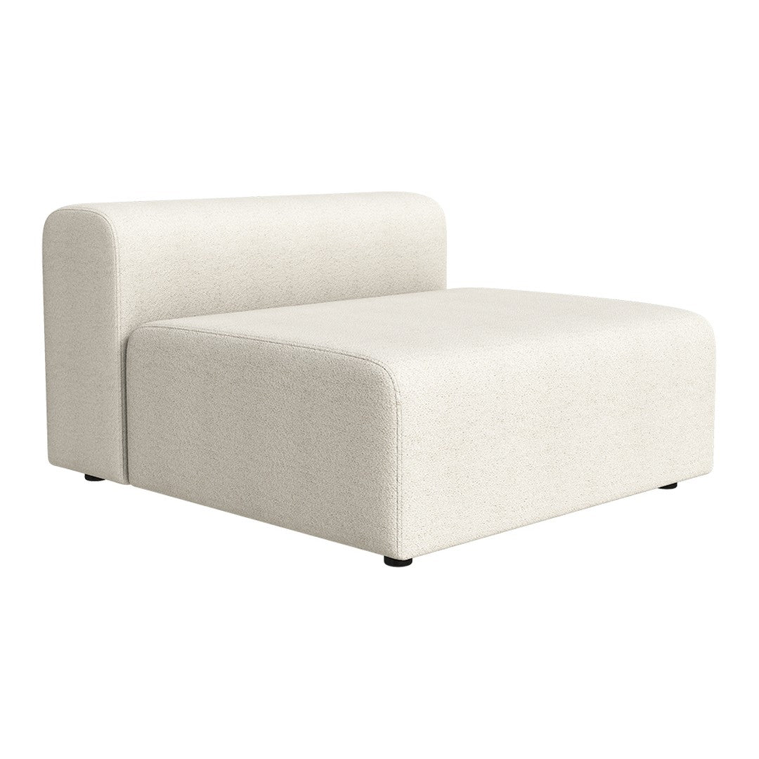 Cream-colored modular sofa with a sleek, minimalist design and soft, textured upholstery. Perfect for modern decor.