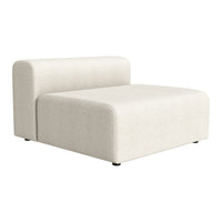 Cream-colored modular sofa with a sleek, minimalist design and soft, textured upholstery. Perfect for modern decor.