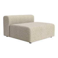 Soft beige upholstered modular sofa with a smooth, minimalist design and rounded edges. Perfect for modern interiors.